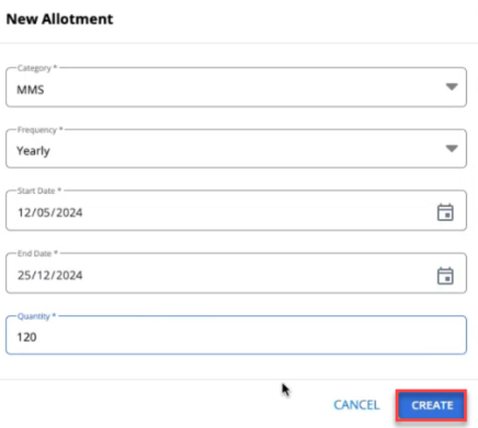 new allotment modal 
